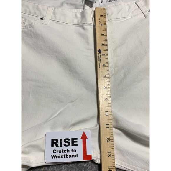Catherines Crop Jeans Women Size 24W White Pocket Cotton Embroidery - Picture 13 of 14